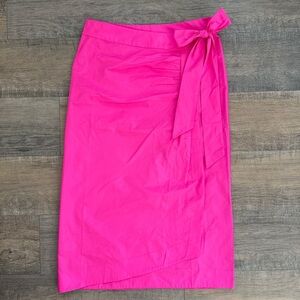 Talbots Hot Pink Wrap Midi Skirt NWT | Barbiecore Preppy Fuchsia Summer Bold